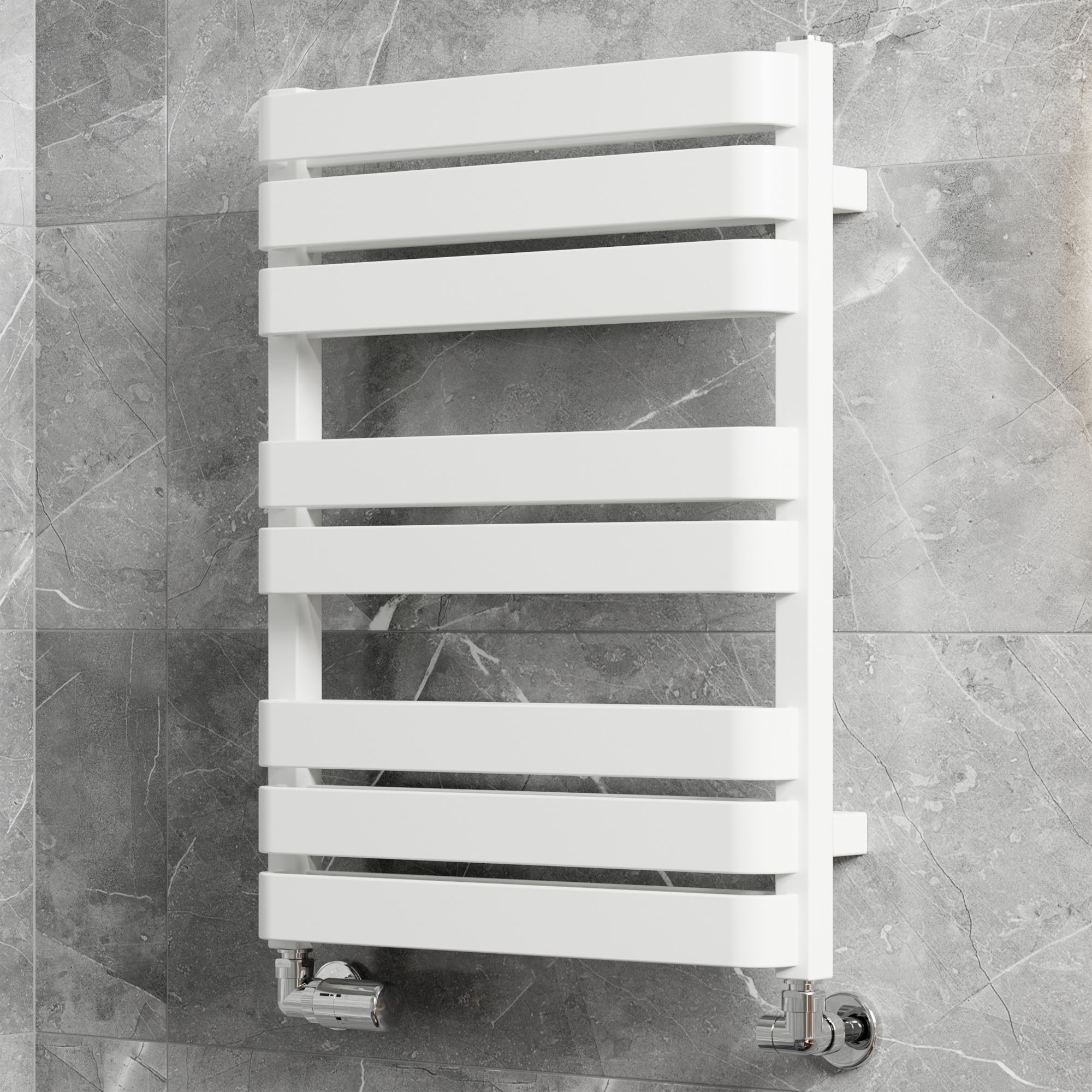 Terma Warp T Bold White Flat Towel warmer (W)500mm x (H)655mm