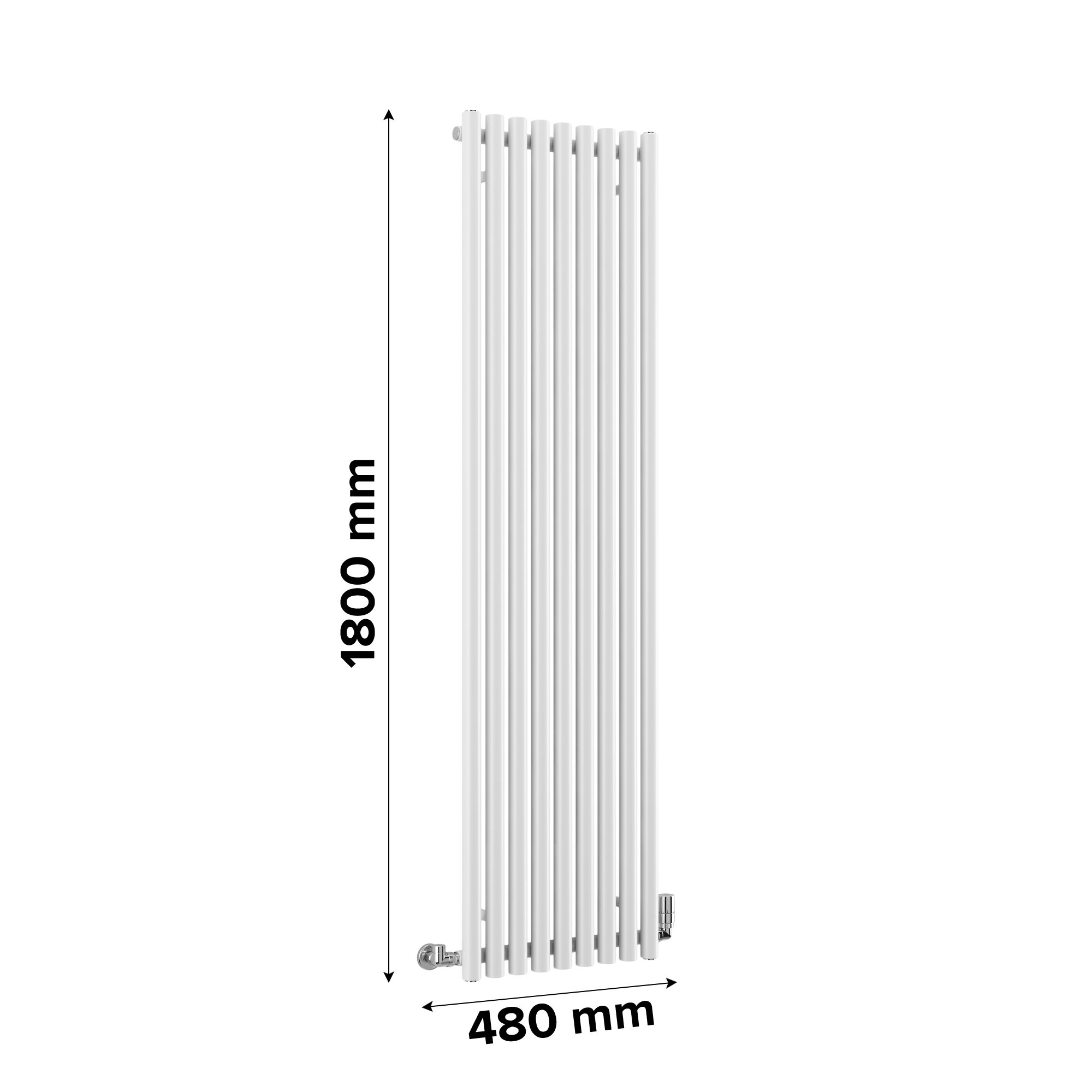 Terma White Horizontal or vertical Designer Radiator, (W)480mm x (H)1800mm