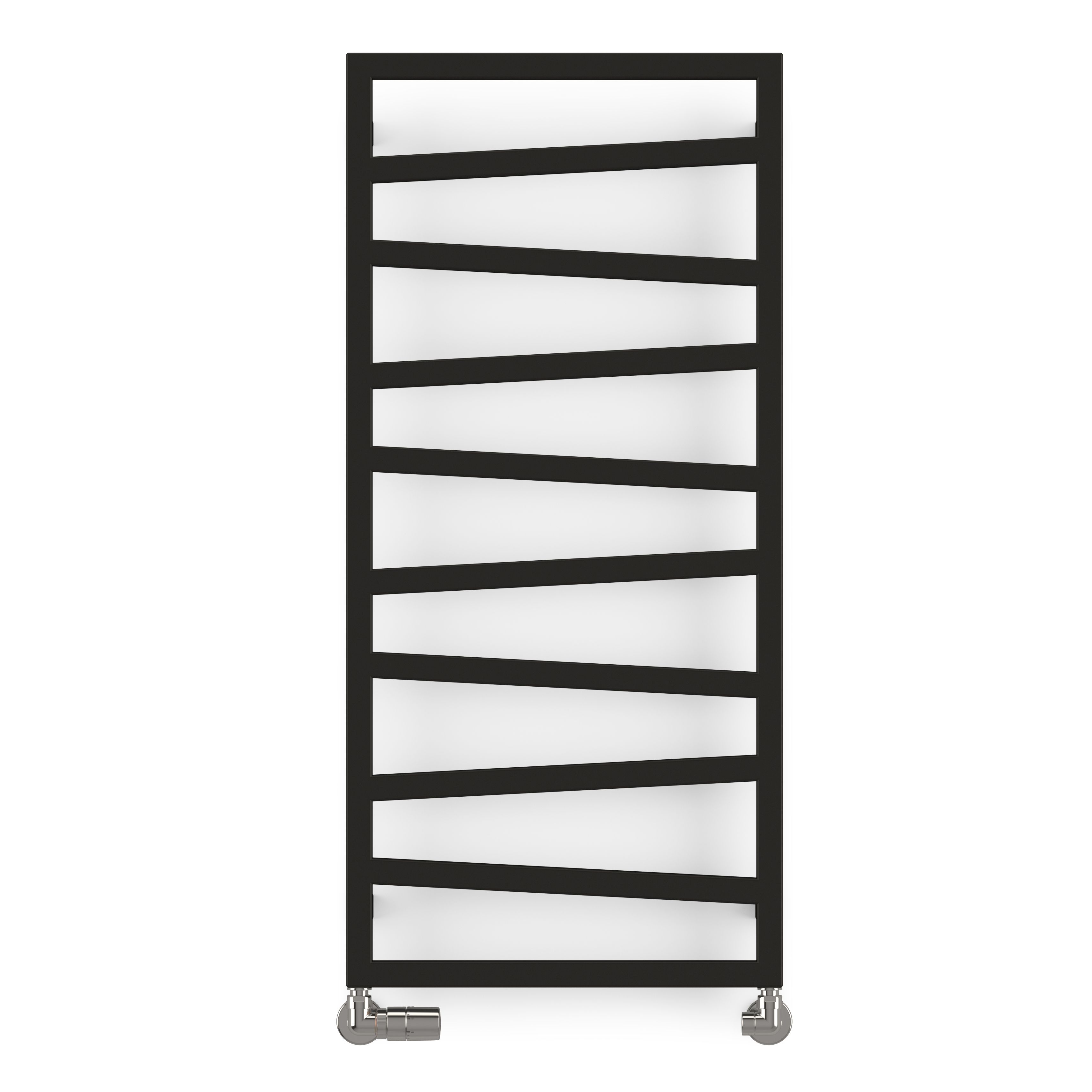 Terma Zig-Zag Black Flat Towel warmer (W)500mm x (H)1070mm