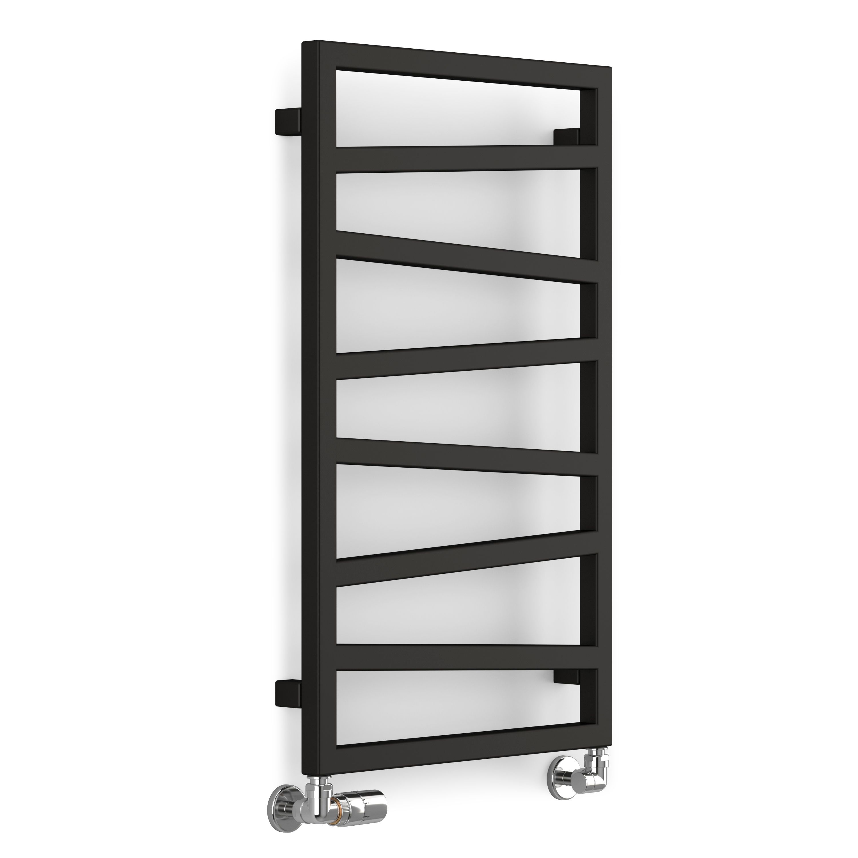 Terma Zig-Zag Black Flat Towel warmer (W)500mm x (H)835mm