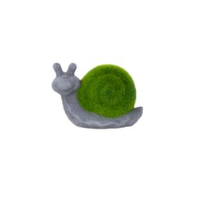 Terrastyle Green, Grey Ceramic Snail Garden ornament (H)12.2cm
