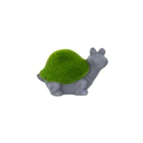 Terrastyle Green, Grey Ceramic Tortoise Garden ornament (H)10.7cm