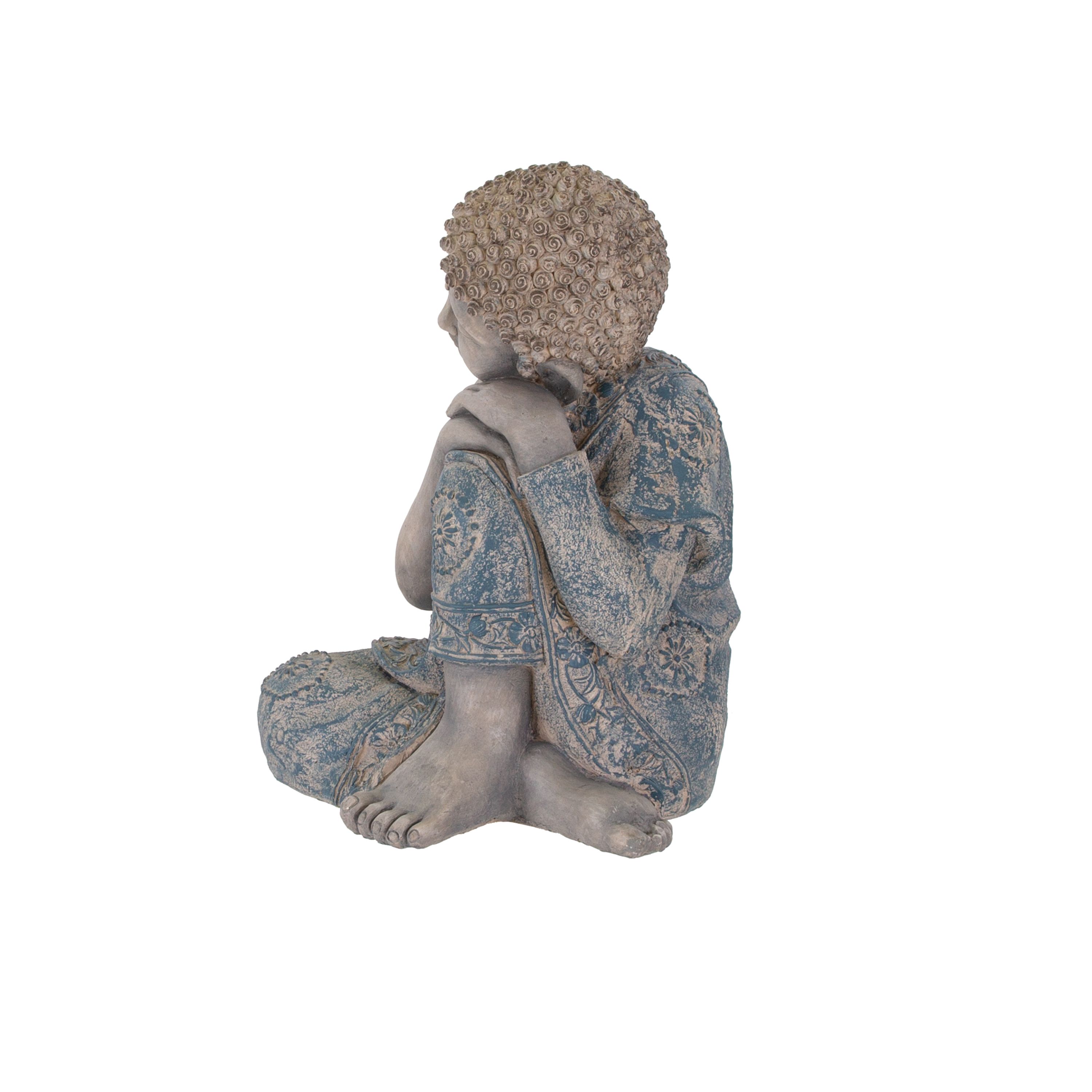 Terrastyle Grey & Blue Buddha Garden ornament (H)51cm