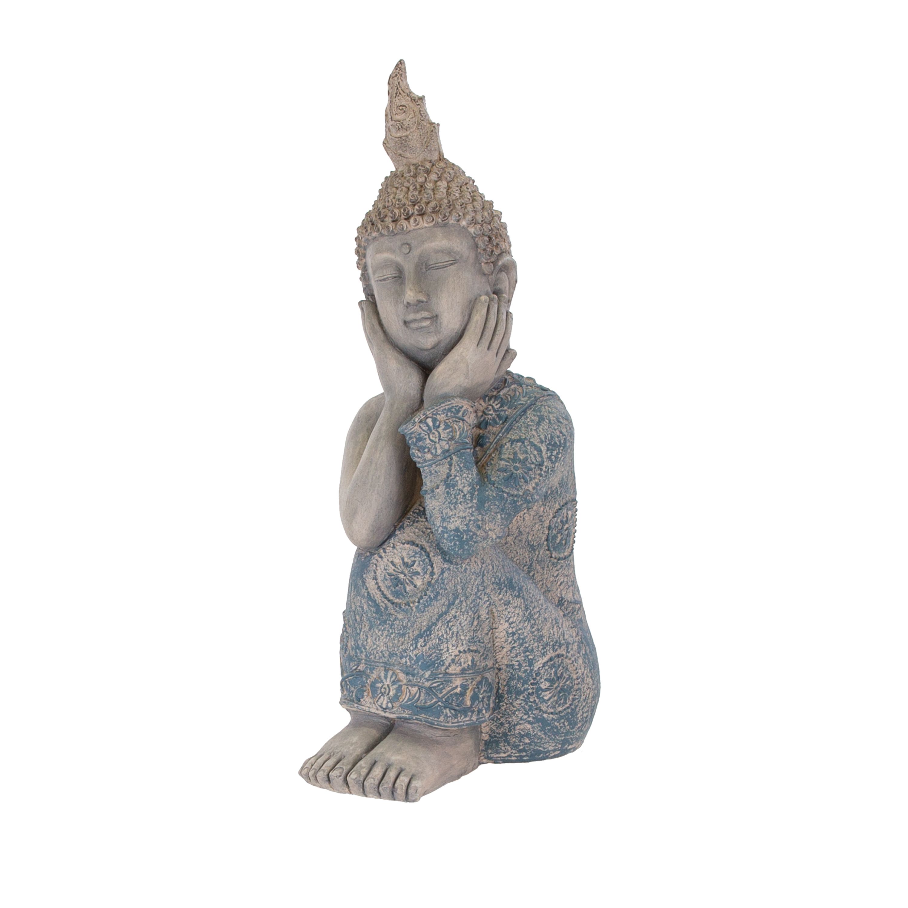 Terrastyle Grey & Blue Buddha Garden ornament (H)61cm