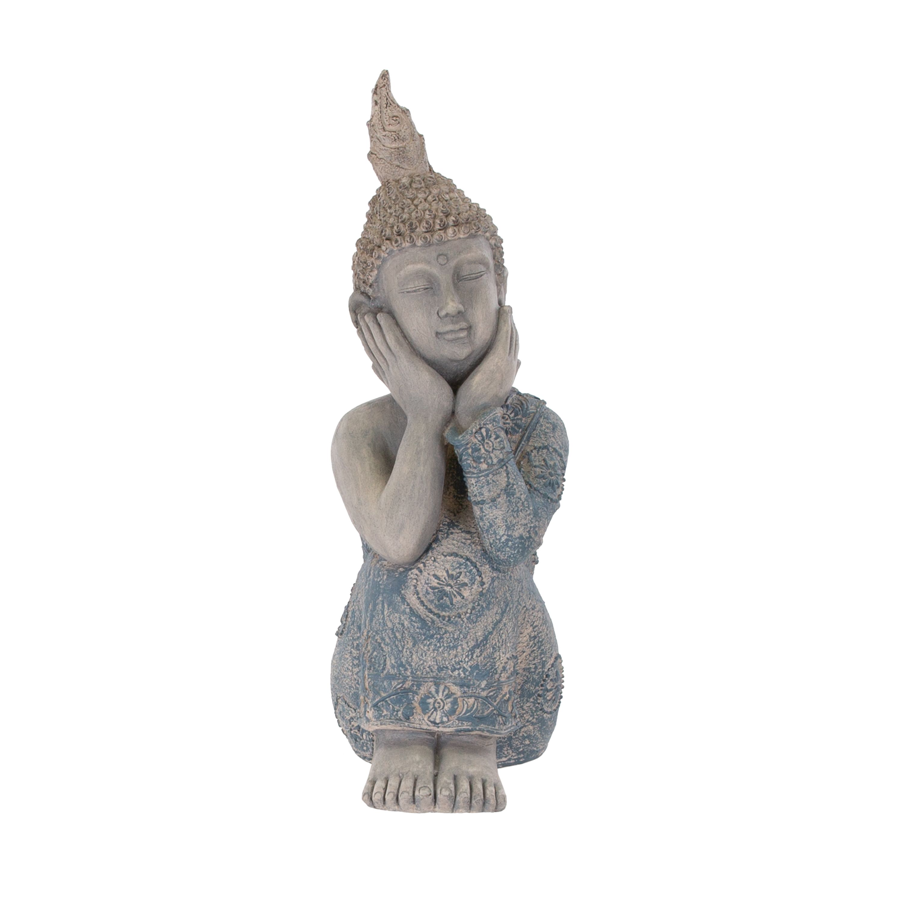 Terrastyle Grey & Blue Buddha Garden ornament (H)61cm