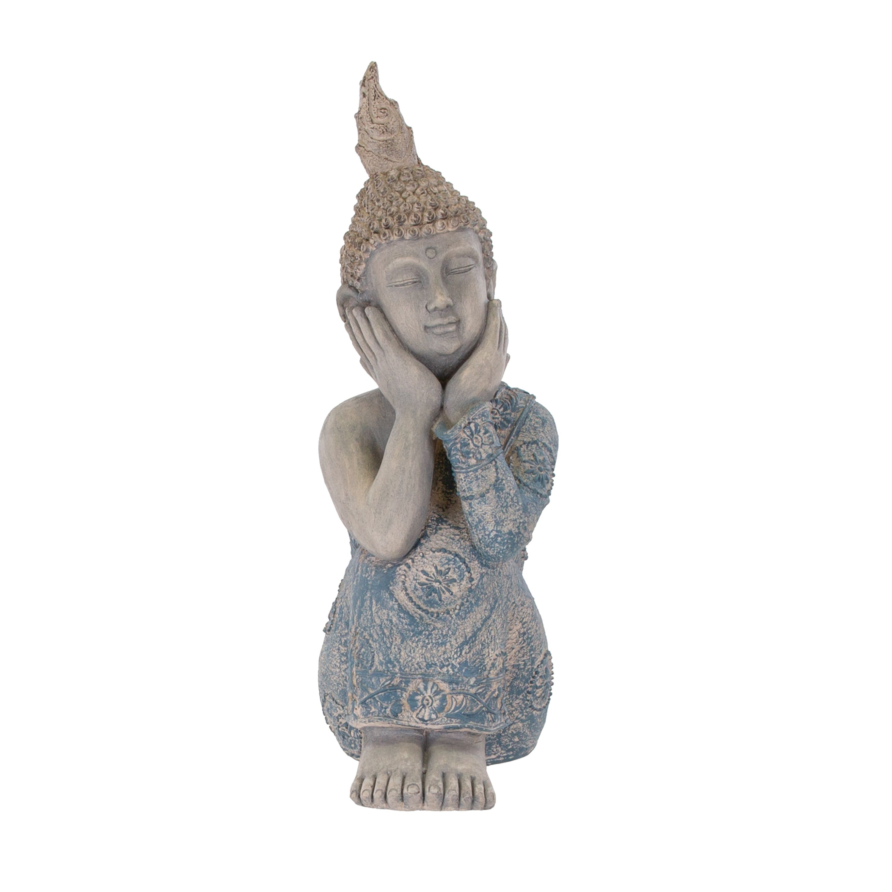 Terrastyle Grey & Blue Buddha Garden ornament (H)61cm