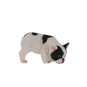 Terrastyle White, Black Resin Bulldog Garden ornament (H)16cm