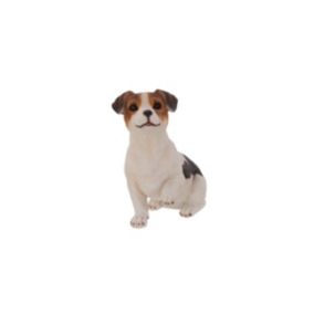 Terrastyle White, Brown Resin Terrier puppy Garden ornament (H)25.2cm