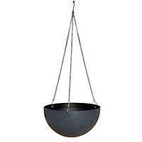 Terrazzo Grey Round Polypropylene Hanging basket, 33cm