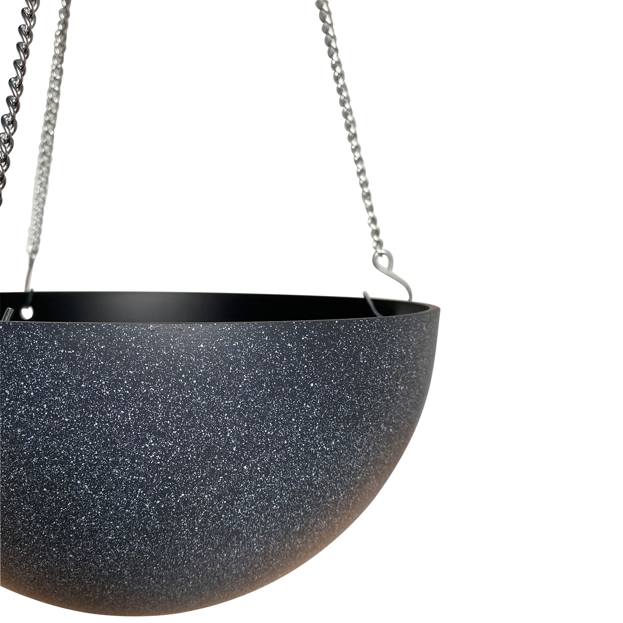 Terrazzo Grey Round Polypropylene Hanging basket, 33cm
