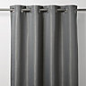 Thanja Grey Spotted Blackout Eyelet Curtain (W)117cm (L)137cm, Single