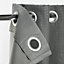 Thanja Grey Spotted Blackout Eyelet Curtain (W)117cm (L)137cm, Single