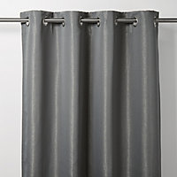 Thanja Grey Spotted Unlined Eyelet Curtain (W)167cm (L)183cm, Single
