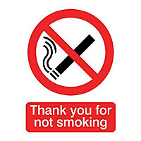 Thank you for not smoking Self-adhesive labels, (H)200mm (W)150mm