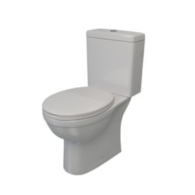 Thasos White Standard Close-coupled Round Toilet set with Soft close seat & Close coupled cistern