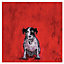 The Art Group Small dog Red Canvas art (H)40cm x (W)40cm