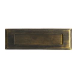 The House Nameplate Company Antique brass effect Metal Letter plate, (H)68mm (W)387mm