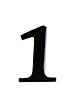 The House Nameplate Company Black Iron effect Metal Self-adhesive House number 1, (H)60mm (W)40mm