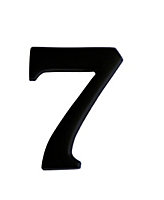 The House Nameplate Company Black Iron effect Metal Self-adhesive House number 7, (H)60mm (W)40mm