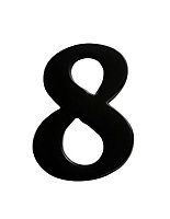 The House Nameplate Company Black Iron effect Metal Self-adhesive House number 8, (H)60mm (W)40mm