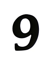 The House Nameplate Company Black Iron effect Metal Self-adhesive House number 9, (H)60mm (W)40mm
