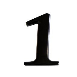 The House Nameplate Company Black Nickel effect Metal Self-adhesive House number 1, (H)60mm (W)40mm