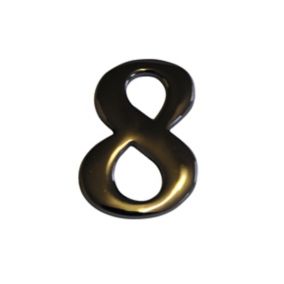 The House Nameplate Company Black Nickel effect Metal Self-adhesive House number 8, (H)60mm (W)40mm