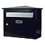 The House Nameplate Company Black Steel Post box, (H)330mm (W)400mm