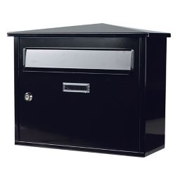 The House Nameplate Company Black Steel Post box, (H)330mm (W)400mm