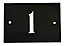 The House Nameplate Company Black & white Slate Rectangular House number 1, (H)102mm (W)140mm