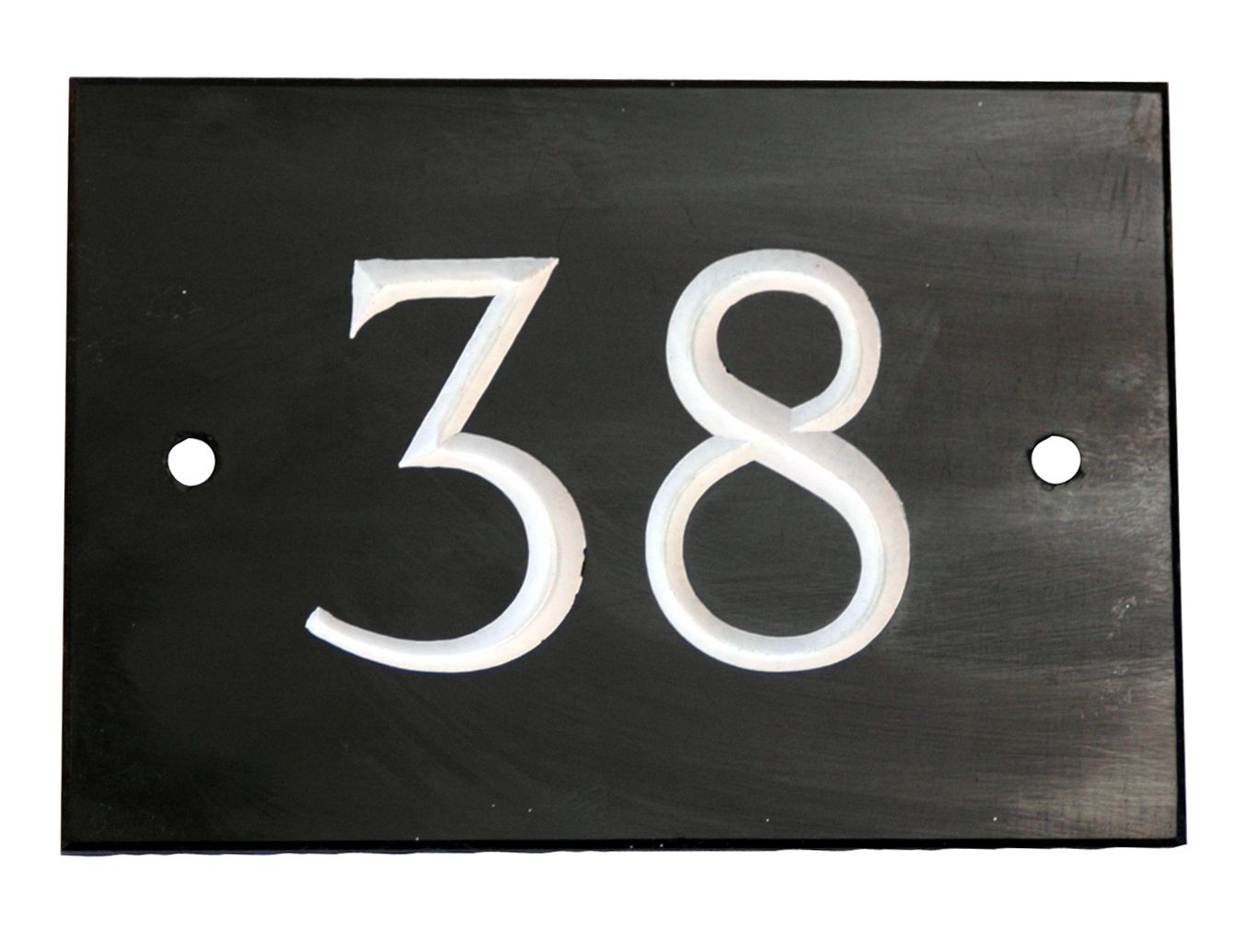 The House Nameplate Company Black & white Slate Rectangular House number 38, (H)102mm (W)140mm