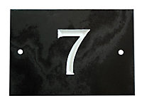 The House Nameplate Company Black & white Slate Rectangular House number 7, (H)102mm (W)140mm