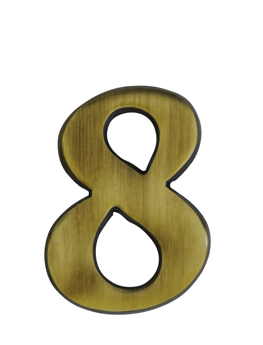 The House Nameplate Company Brass effect Metal Self-adhesive House number 8, (H)60mm (W)40mm