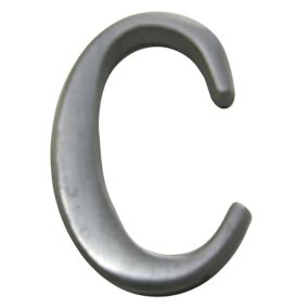 The House Nameplate Company Brushed Silver effect Aluminium Self-adhesive House letter C, (H)40mm (W)25mm