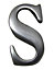 The House Nameplate Company Brushed Silver effect Aluminium Self-adhesive House letter S, (H)40mm (W)25mm