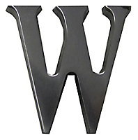 The House Nameplate Company Brushed Silver effect Aluminium Self-adhesive House letter W, (H)40mm (W)25mm