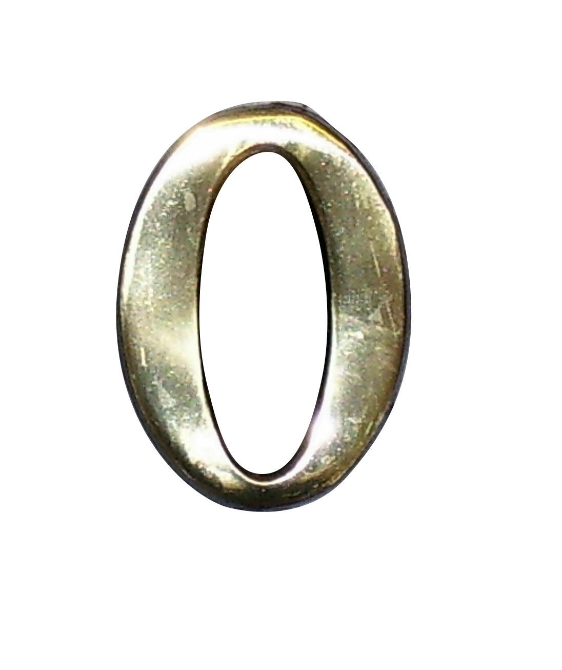 The House Nameplate Company Brushed Silver effect Aluminium Self-adhesive House number 0, (H)50mm (W)25mm