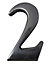 The House Nameplate Company Brushed Silver effect Aluminium Self-adhesive House number 2, (H)40mm (W)25mm