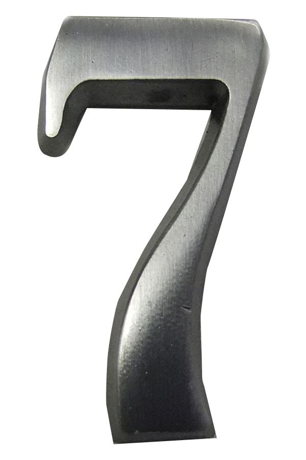 The House Nameplate Company Brushed Silver effect Aluminium Self-adhesive House number 7, (H)40mm (W)25mm