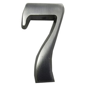 The House Nameplate Company Brushed Silver effect Aluminium Self-adhesive House number 7, (H)40mm (W)25mm