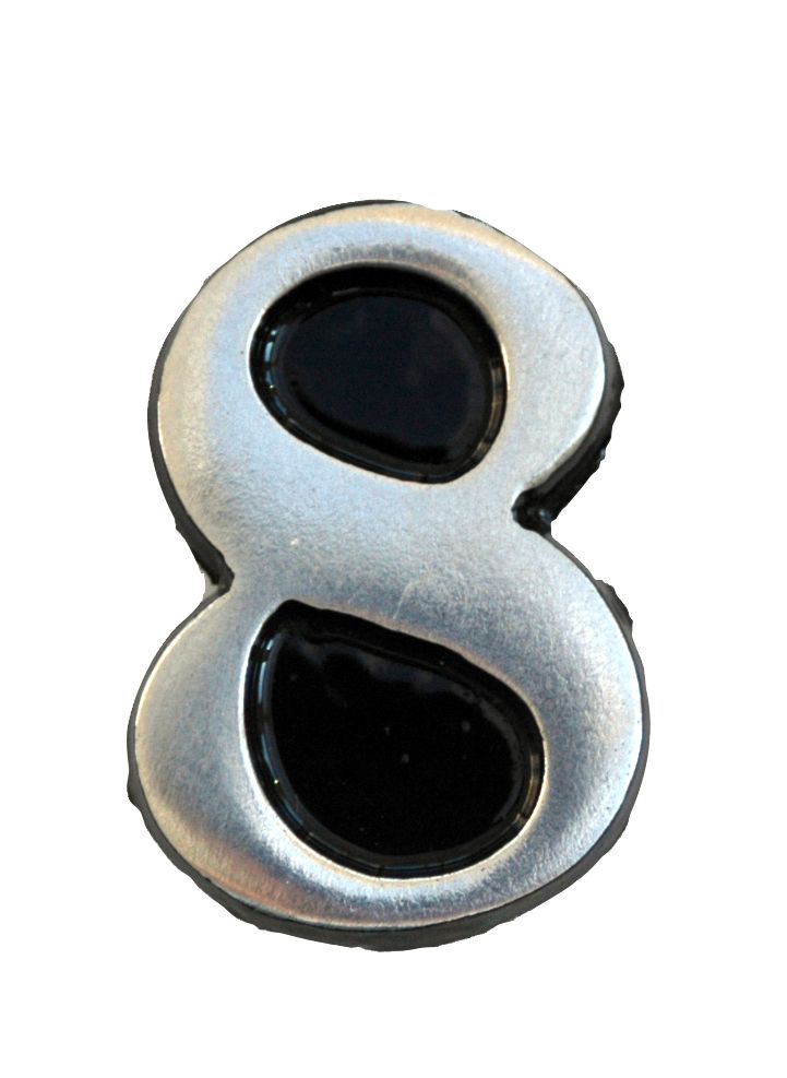 The House Nameplate Company Brushed Silver effect Aluminium Self-adhesive House number 8, (H)50mm (W)25mm