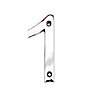 The House Nameplate Company Chrome-plated Zinc alloy House number 1, (H)100mm (W)60mm