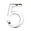 The House Nameplate Company Chrome-plated Zinc alloy House number 5, (H)100mm (W)60mm