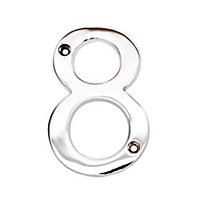 The House Nameplate Company Chrome-plated Zinc alloy House number 8, (H)100mm (W)60mm