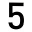 The House Nameplate Company Gloss Black PVC House number 5, (H)150mm (W)100mm