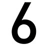 The House Nameplate Company Gloss Black PVC House number 6, (H)150mm (W)100mm