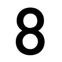 The House Nameplate Company Gloss Black PVC House number 8, (H)250mm (W)100mm
