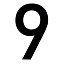 The House Nameplate Company Gloss Black PVC House number 9, (H)150mm (W)100mm