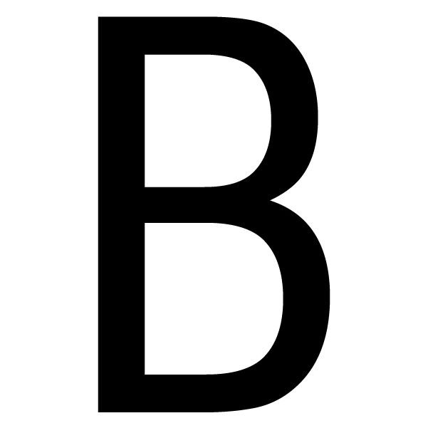 The House Nameplate Company Gloss Black uPVC Self-adhesive House letter B, (H)60mm (W)40mm