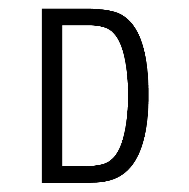 The House Nameplate Company Gloss Black uPVC Self-adhesive House letter D, (H)60mm (W)40mm